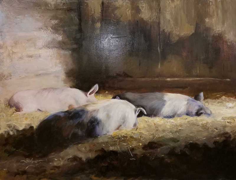 Three Sows 'a Snoozing by Robert Farlow