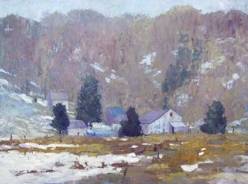 Melting Snow, Brookville by Carol Strock Wasson